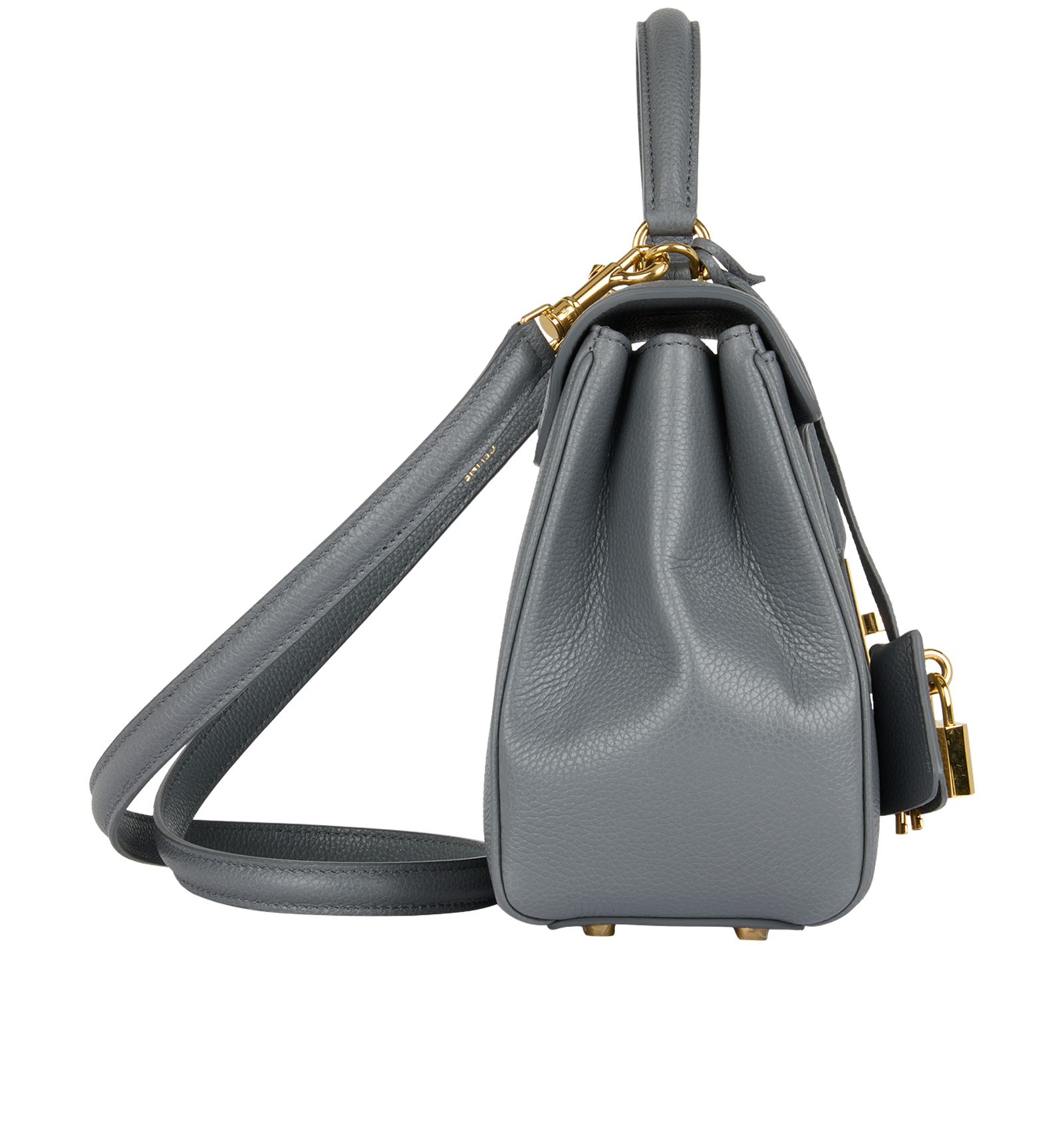 Small 16 Bag, &pound;1,900, Handbags, Grey, Leather, Side view